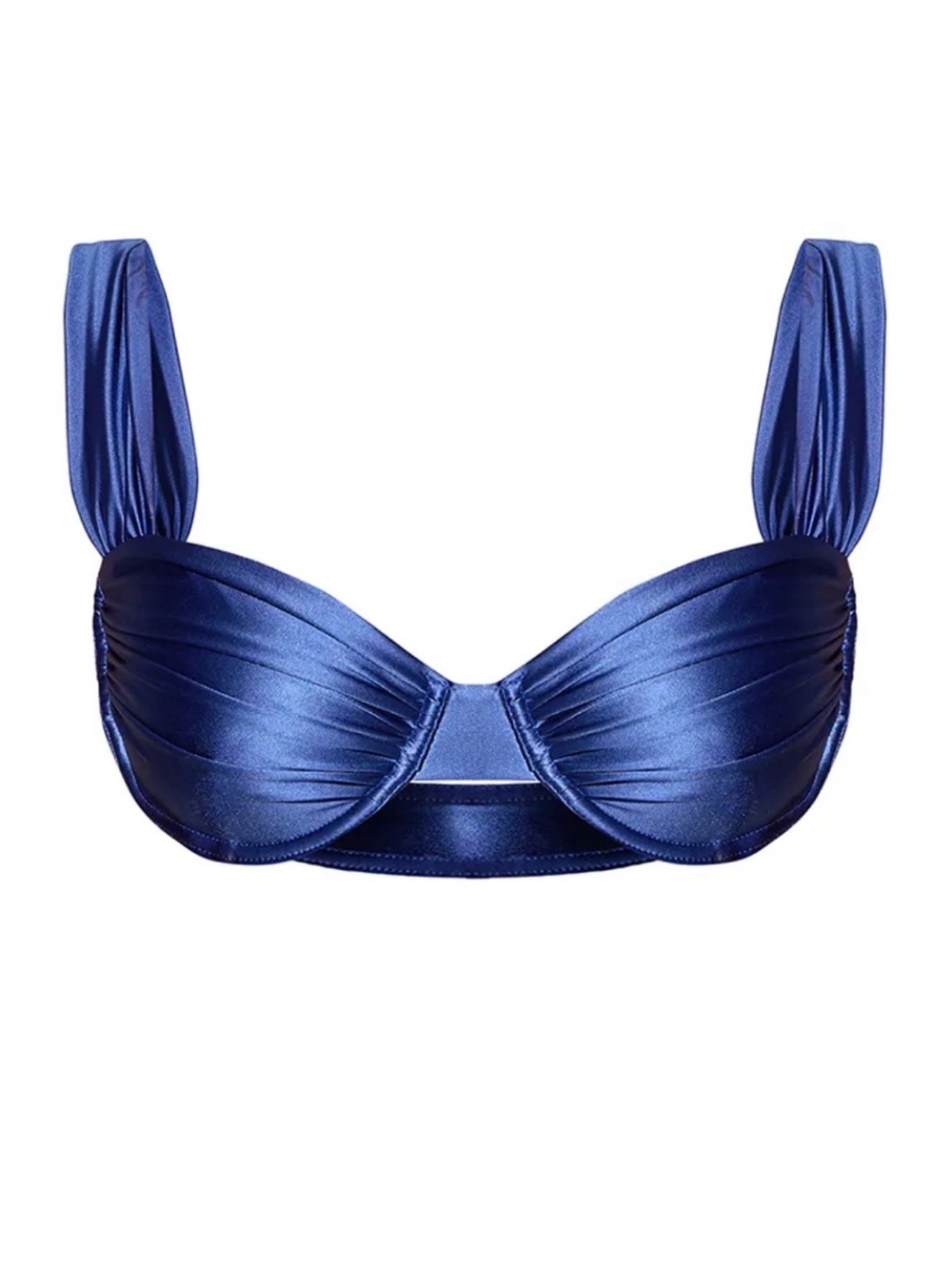 Satin Royal Blue Bikini Top